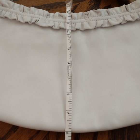 Marco Buggiani Shoulder Bag Leather Ruched Detail Italian White Small - Picture 11 of 12